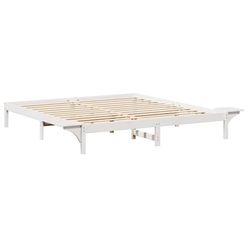 Sengeramme med nattbord Hvit Hvit