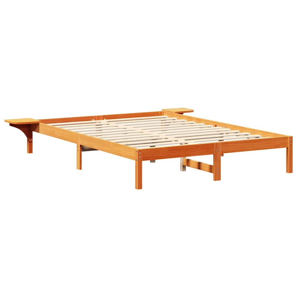 Sengeramme med nattbord Brun Voksbrun