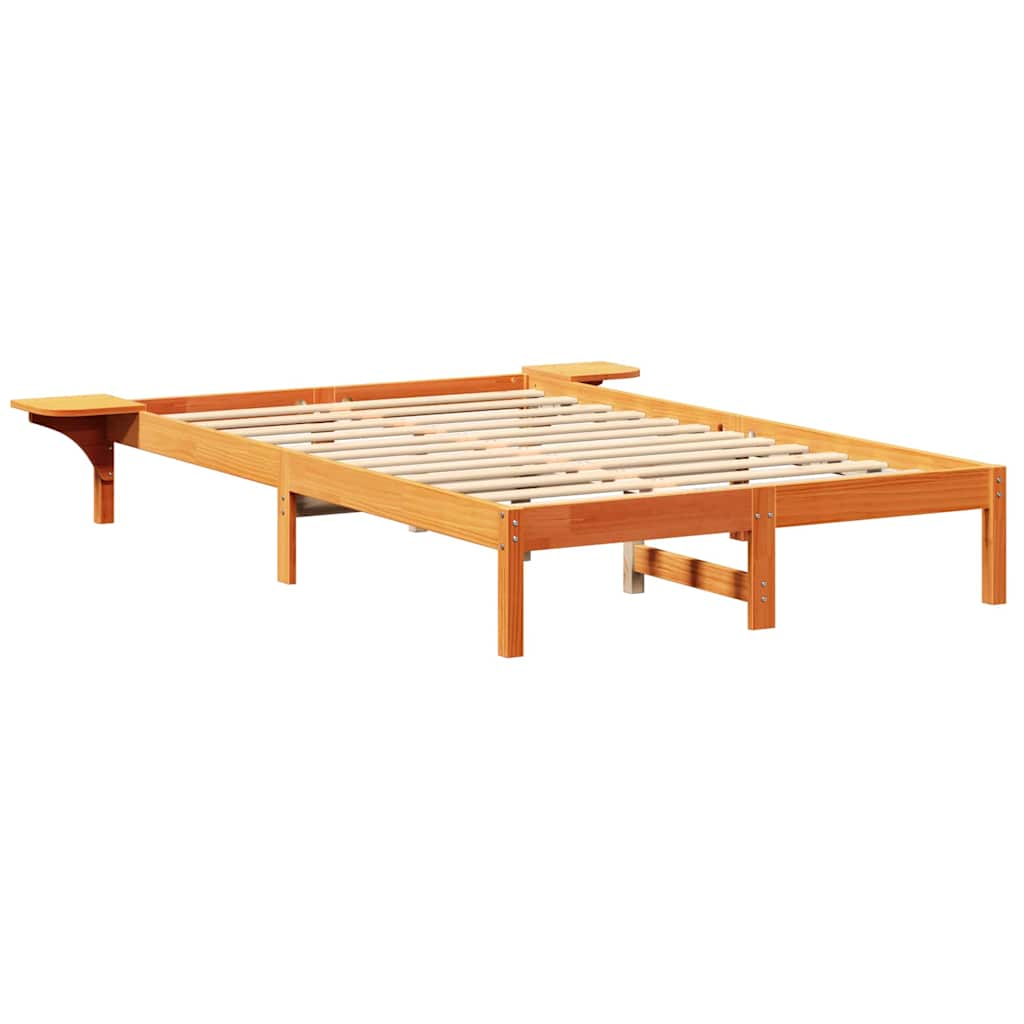 Sengeramme med nattbord Brun Voksbrun