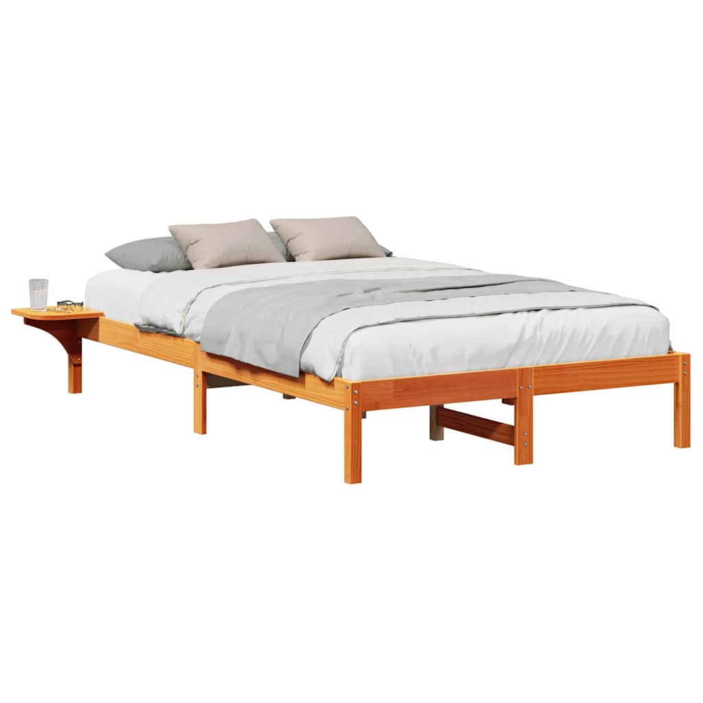 Sengeramme med nattbord Brun Voksbrun