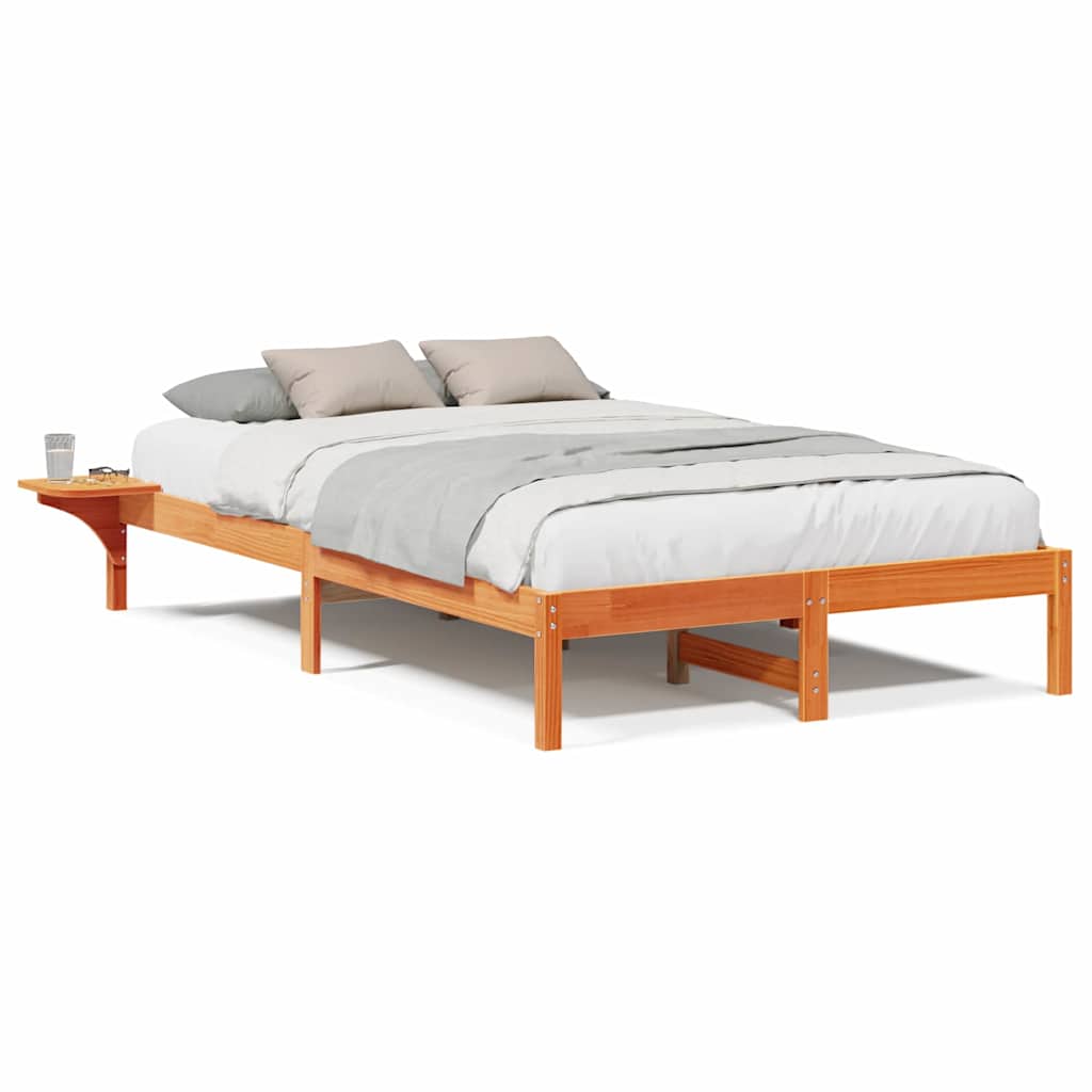 Sengeramme med nattbord Brun Voksbrun
