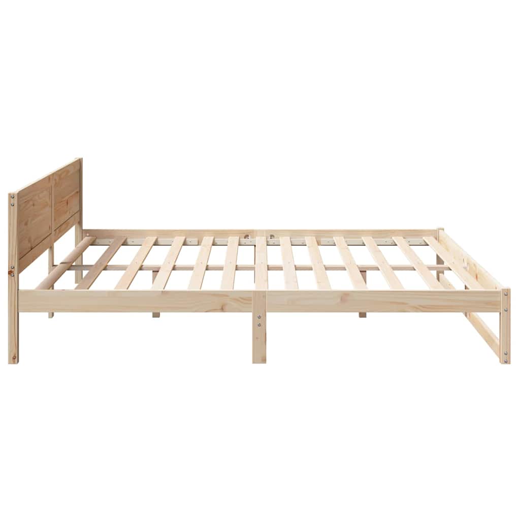 Sengestamme med hodegjerde Naturlig 200 x 200 cm Massiv furu