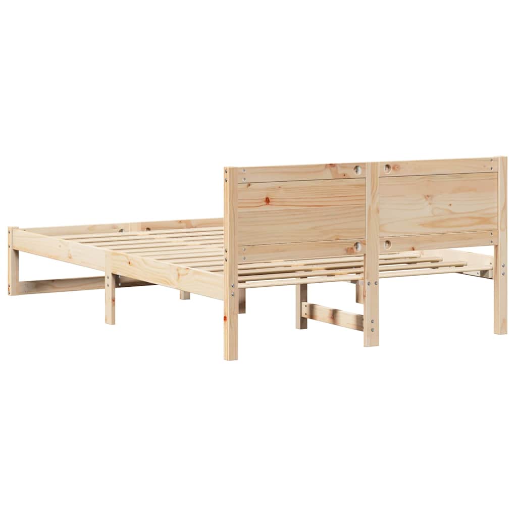 Sengestamme med hodegjerde Naturlig 120 x 200 cm Massiv furu