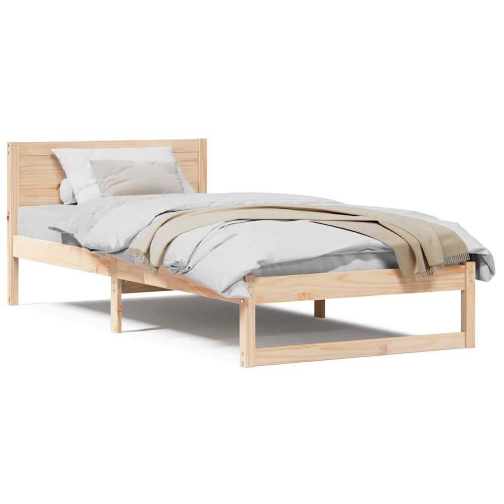 Sengestamme med hodegjerde Brun 100 x 200 cm Massivt furutre