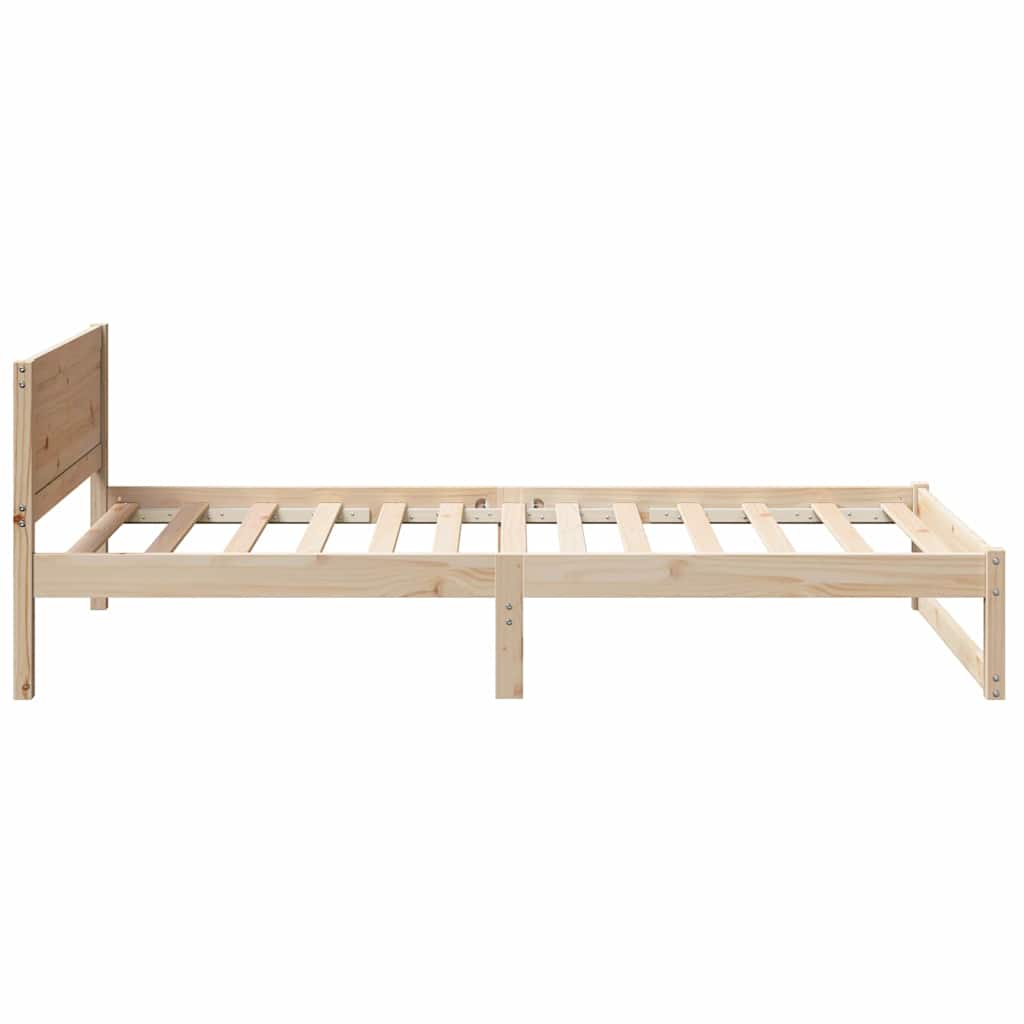 Sengestamme med hodegjerde Naturlig 90 x 200 cm Massiv furu