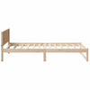 Sengestamme med hodegjerde Brun 90 x 200 cm Massivt furutre
