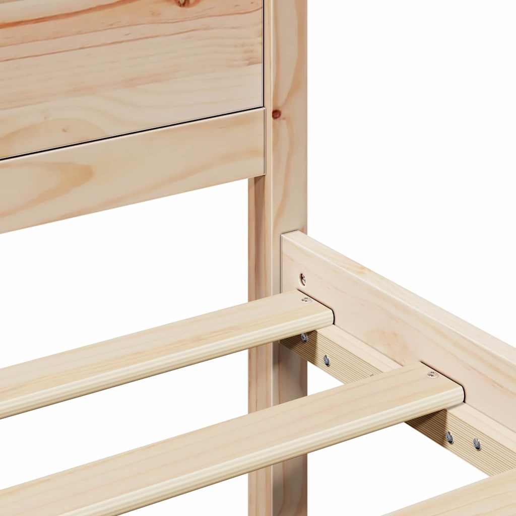 Sengestamme med hodegjerde Brun 75 x 190 cm Massivt furutre