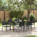 Hage Spisegruppe 7 pcs Svart PE Rattan
