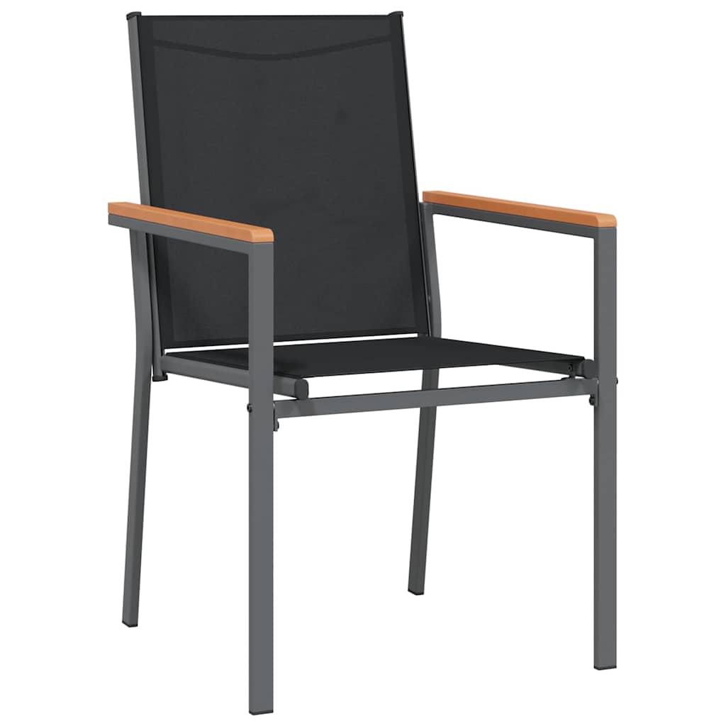 Hage Spisegruppe 3 pcs Svart Pulverlakkert stål