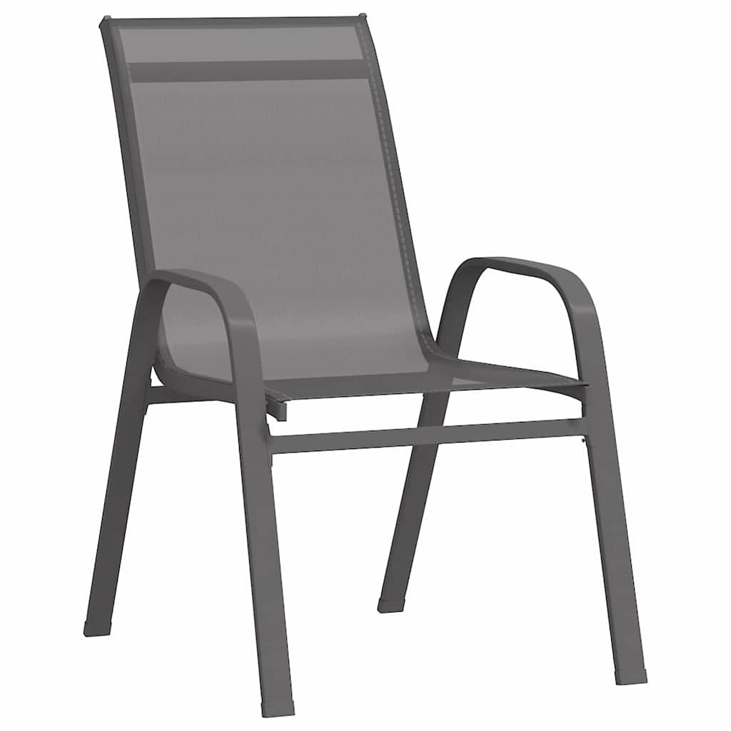 Hage Spisegruppe 5 pcs Grå og svart Pulverlakkert stål
