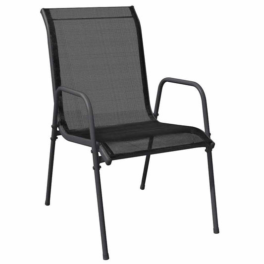 Hage Spisegruppe 9 pcs Svart Pulverlakkert stål