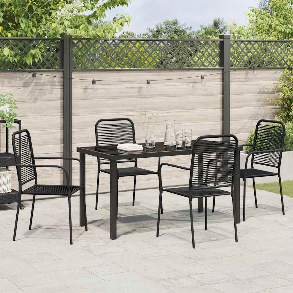 Hage Spisegruppe 5 pcs Svart Pulverlakkert stål