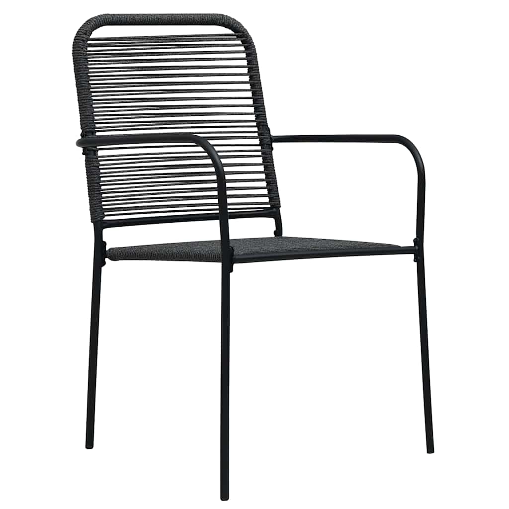 Hage Spisegruppe 7 pcs Svart Pulverlakkert stål