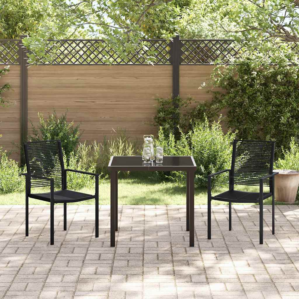 Hage Spisegruppe 3 pcs Svart Pulverlakkert stål