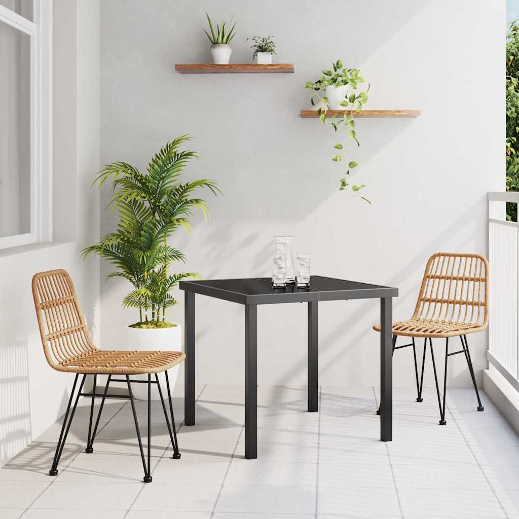 Hage Spisegruppe 3 pcs Brun Pulverlakkert stål