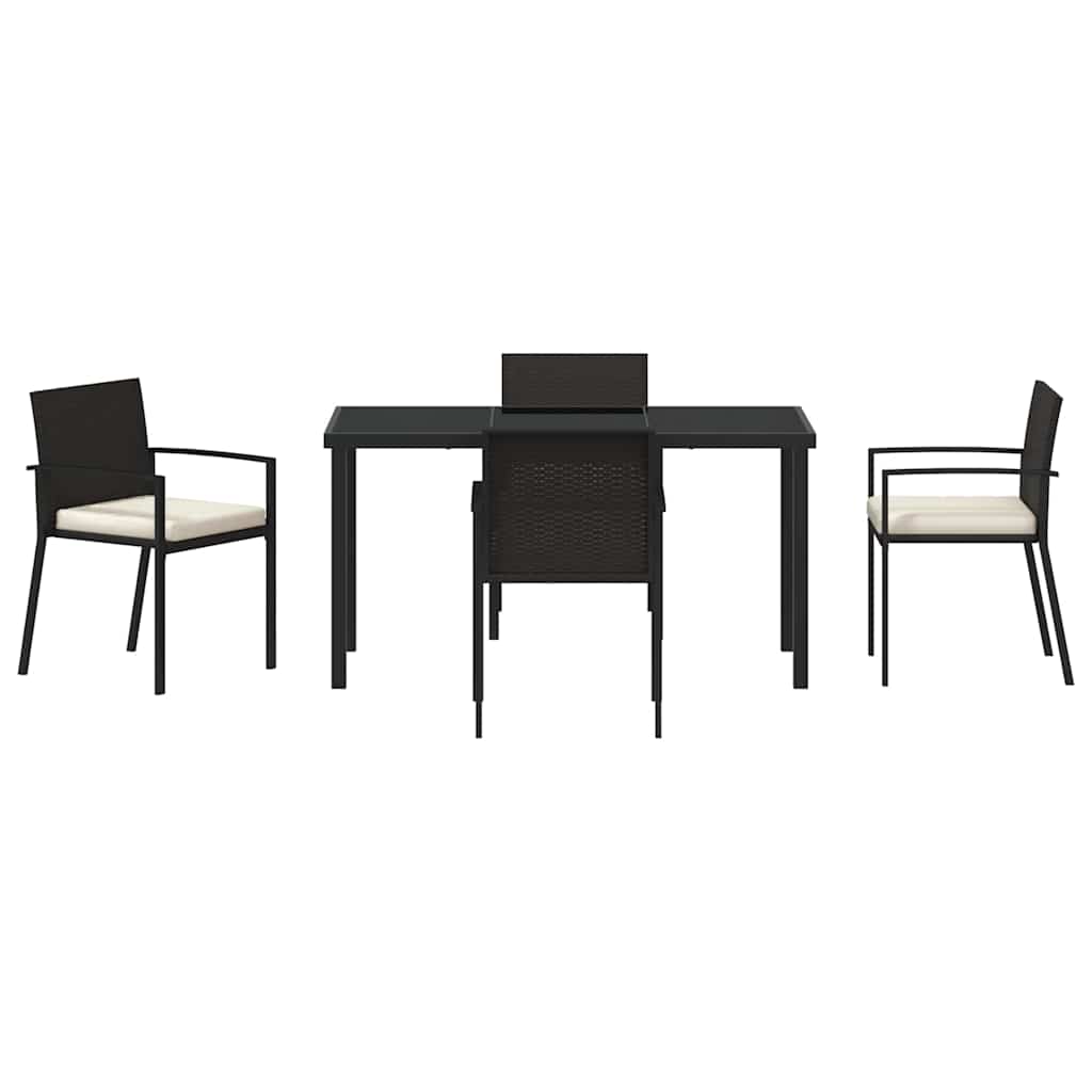 Hage Spisegruppe 5 pcs Svart Pulverlakkert stål