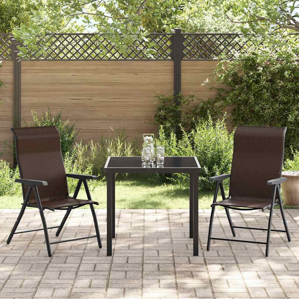 Hage Spisegruppe 3 pcs Brun Pulverlakkert stål