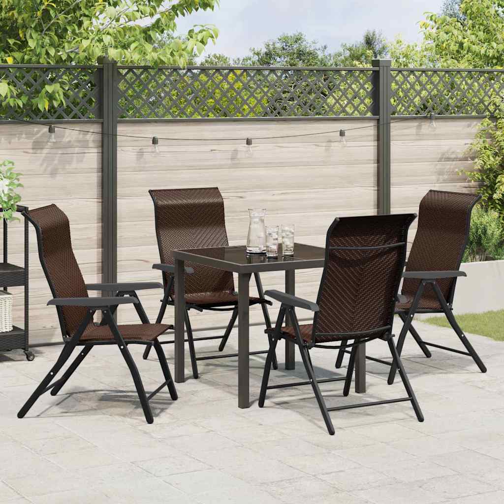 Hage Spisegruppe 5 pcs Brun Pulverlakkert stål