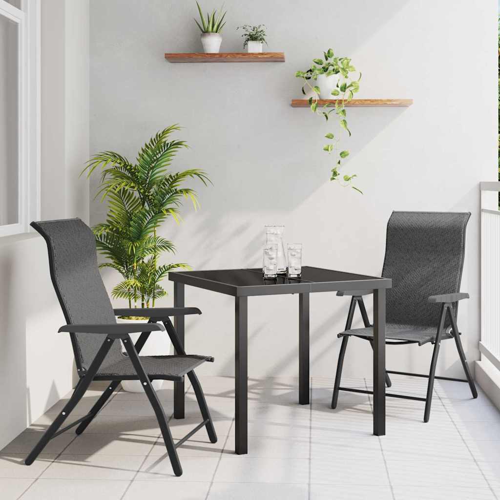 Hage Spisegruppe 3 pcs Grå Pulverlakkert stål