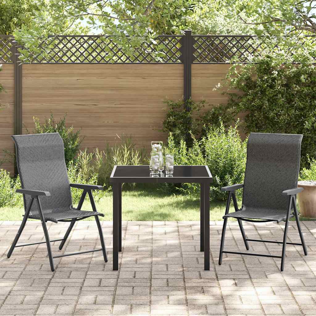 Hage Spisegruppe 3 pcs Grå Pulverlakkert stål