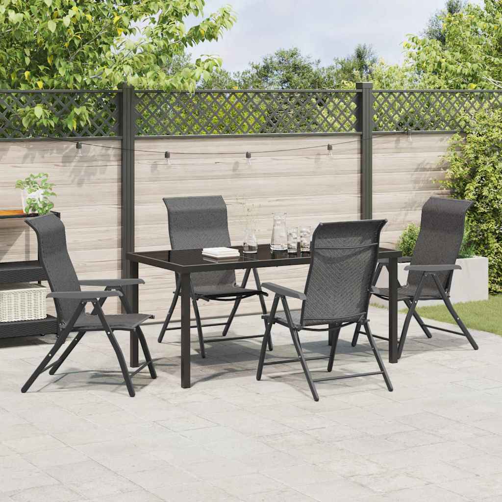 Hage Spisegruppe 5 pcs Grå Pulverlakkert stål