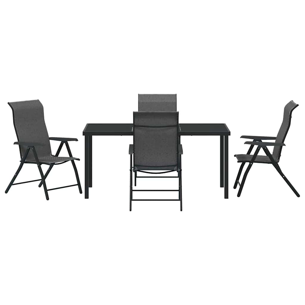 Hage Spisegruppe 5 pcs Grå Pulverlakkert stål