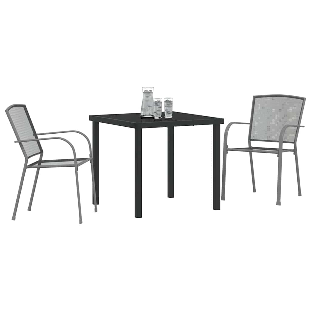 Hage Spisegruppe 3 pcs Antrasitt Pulverlakkert stål