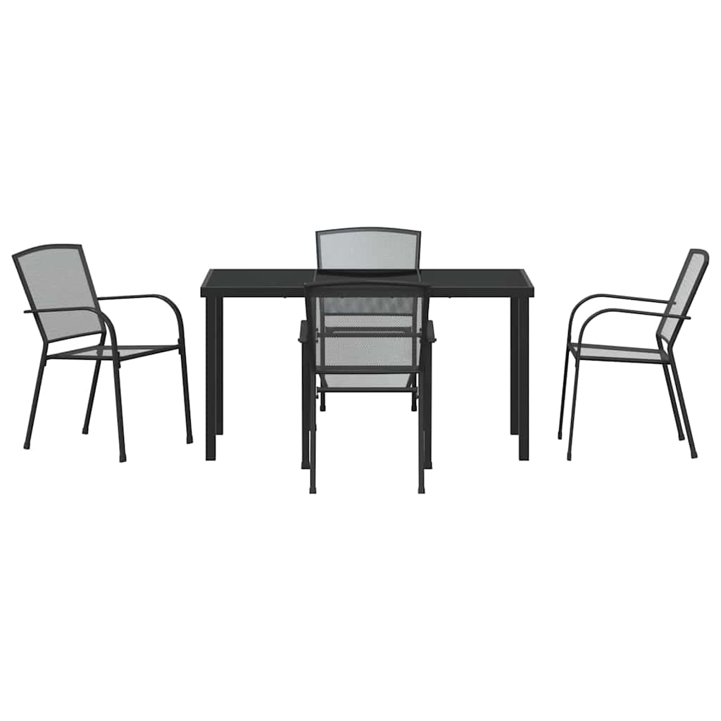 Hage Spisegruppe 5 pcs Antrasitt Pulverlakkert stål