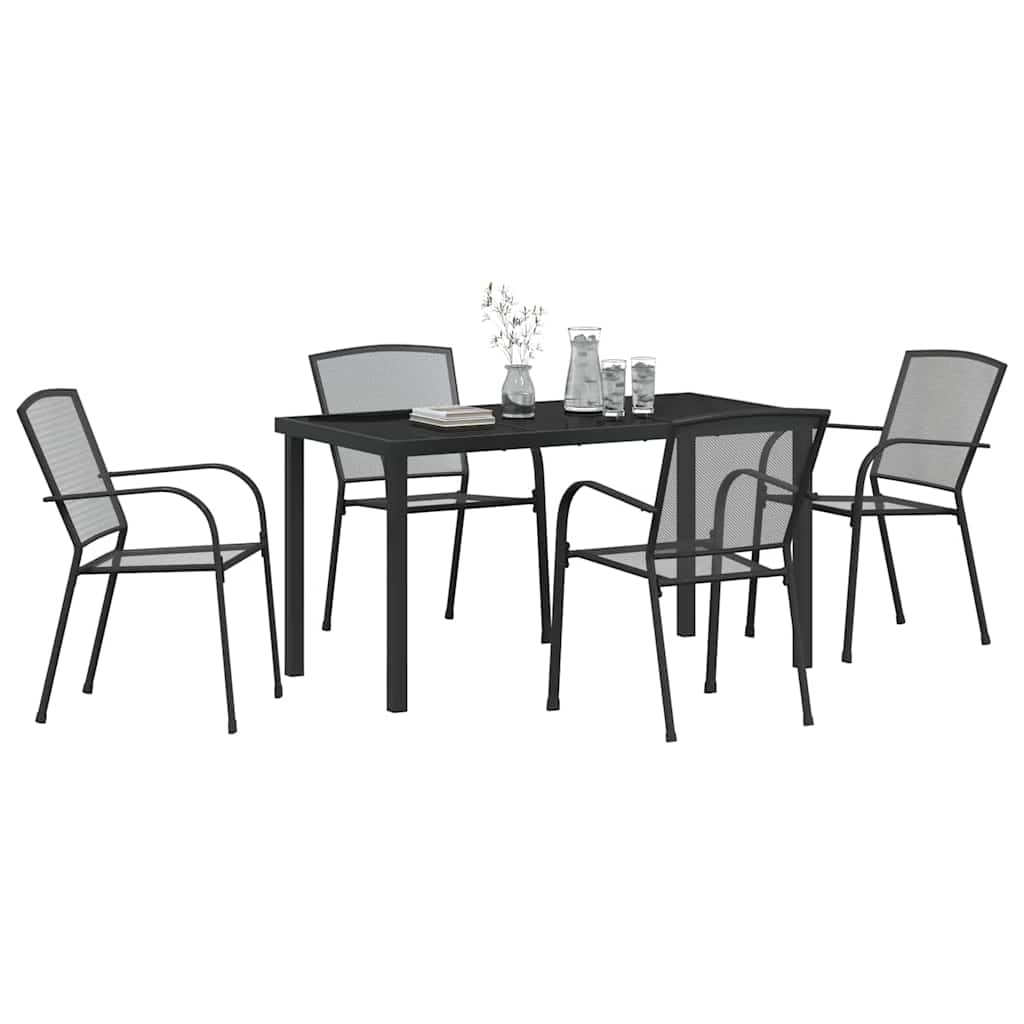 Hage Spisegruppe 5 pcs Antrasitt Pulverlakkert stål