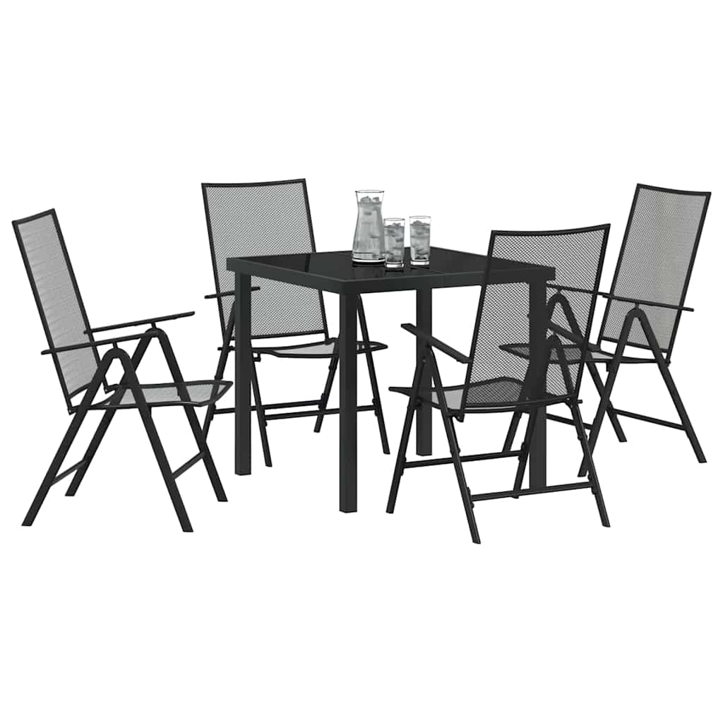 Hage Spisegruppe 5 pcs Antrasitt Pulverlakkert stål