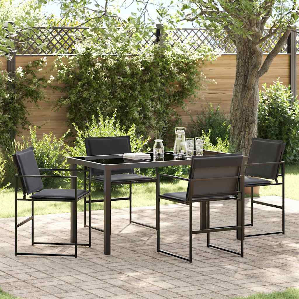 Hage Spisegruppe 5 pcs Svart 140 x 70 x 73 cm Textilene og stål