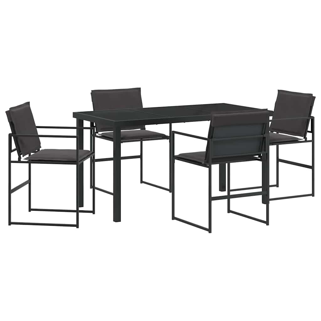 Hage Spisegruppe 5 pcs Svart 140 x 70 x 73 cm Textilene og stål