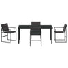 Hage Spisegruppe 5 pcs Svart 160 x 80 x 73 cm Textilene og stål