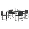 Hage Spisegruppe 5 pcs Svart 160 x 80 x 73 cm Textilene og stål