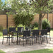 Hage Spisegruppe med pute 9 pcs Svart polyrotting