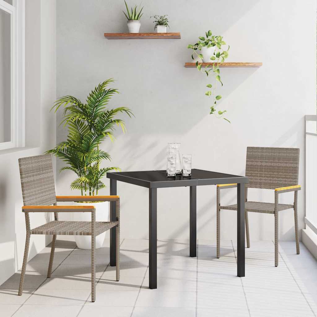 Hage Spisegruppe med pute 3 pcs Grå polyrotting