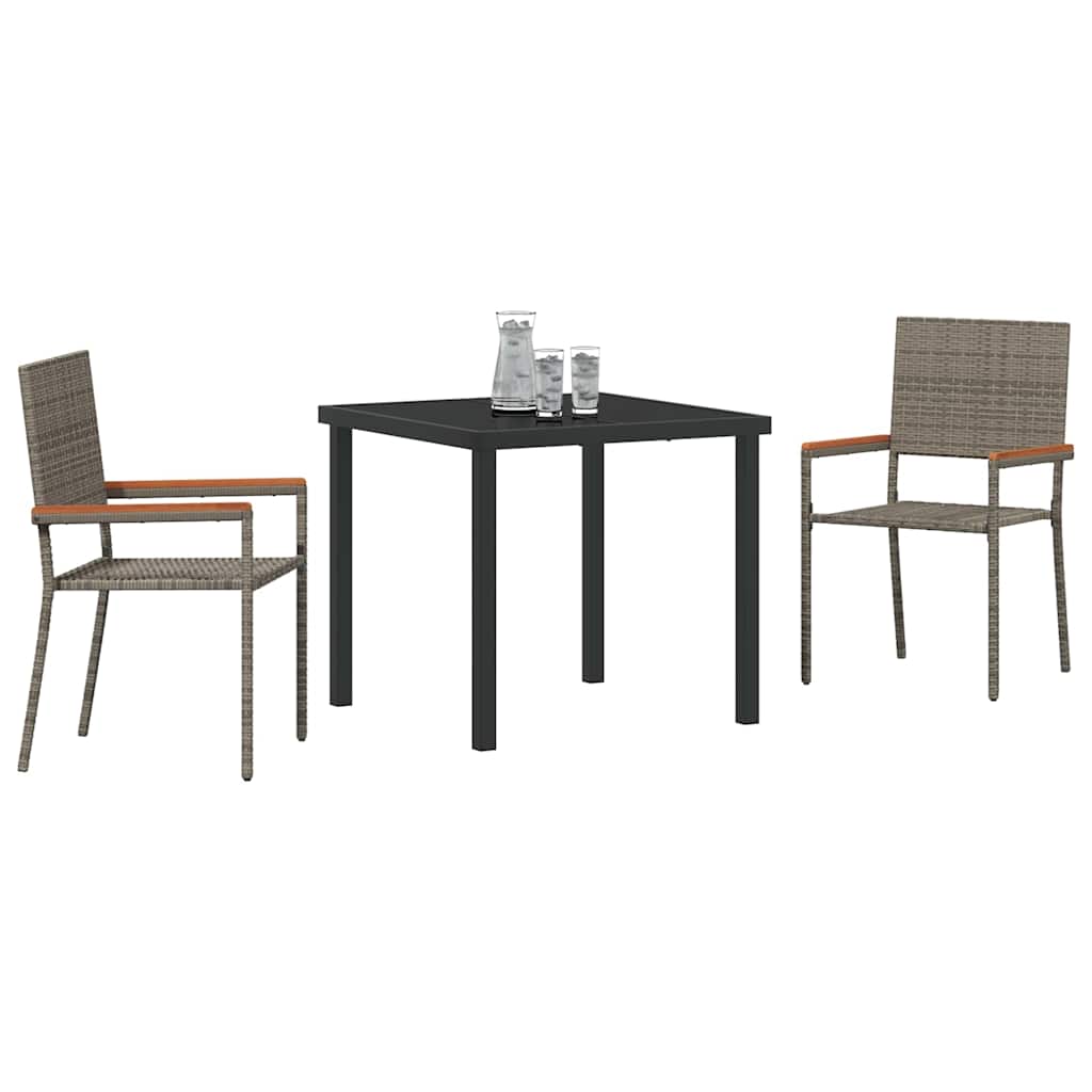 Hage Spisegruppe med pute 3 pcs Grå polyrotting