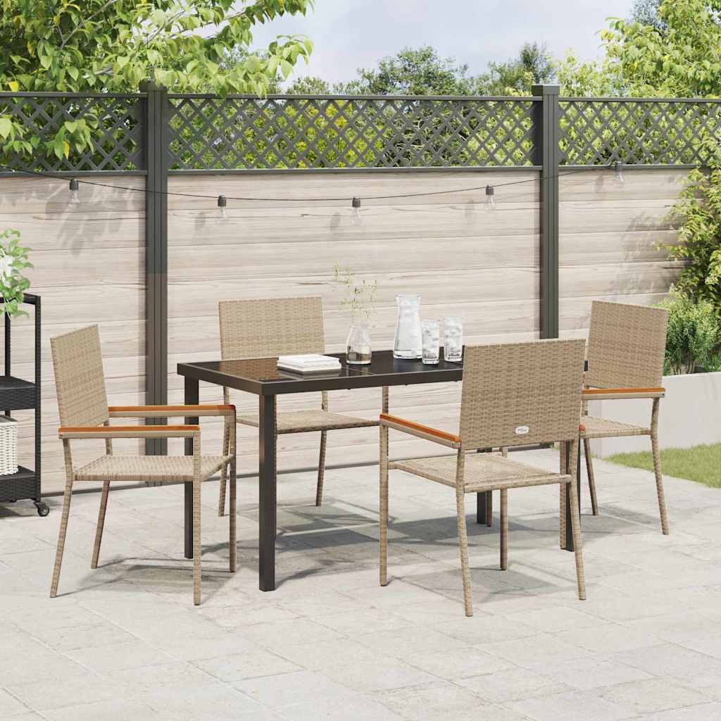 Hage Spisegruppe med pute 5 pcs Beige polyrotting