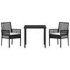 Hage Spisegruppe med pute 3 pcs Svart Poly rattan