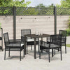 Hage Spisegruppe med pute 5 pcs Svart Poly rattan