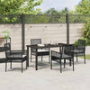Hage Spisegruppe med pute 5 pcs Svart Poly rattan