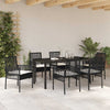 Hage Spisegruppe med pute 7 pcs Svart Poly rattan