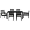 Hage Spisegruppe med pute 7 pcs Svart Poly rattan