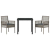 Hage Spisegruppe med pute 3 pcs Grå Poly rattan