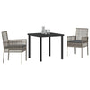Hage Spisegruppe med pute 3 pcs Grå Poly rattan