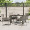 Hage Spisegruppe med pute 5 pcs Grå Poly rattan
