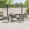 Hage Spisegruppe med pute 5 pcs Grå Poly rattan