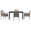 Hage Spisegruppe med pute 5 pcs Grå Poly rattan
