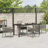 Hage Spisegruppe med pute 5 pcs Grå Poly rattan