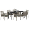 Hage Spisegruppe med pute 7 pcs Grå Poly rattan